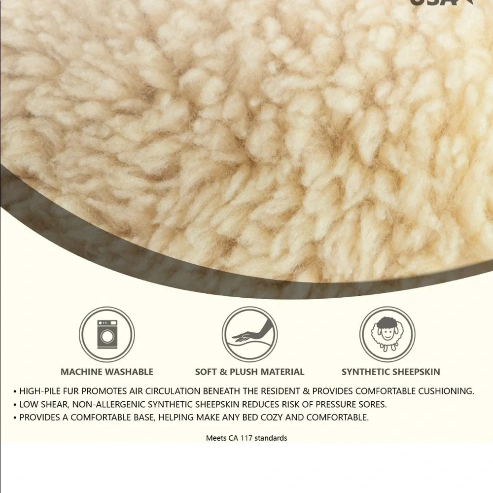 NYOrtho Fluffy Synthetic Sheepskin Bed Pad Non-allergenic for Circulation 30